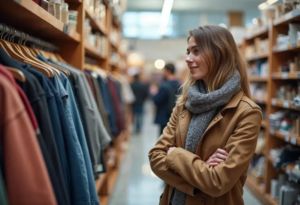 woman shopping at a store that has personalized content towards her