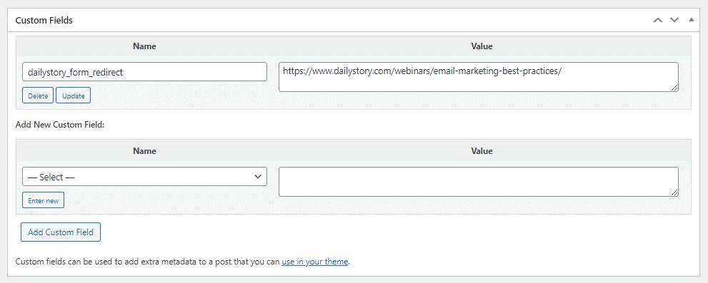 WordPress custom field