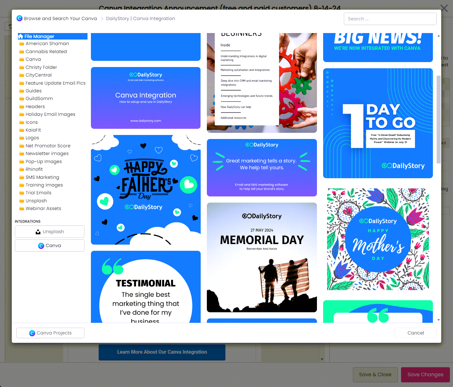 DailyStory Canva Integration