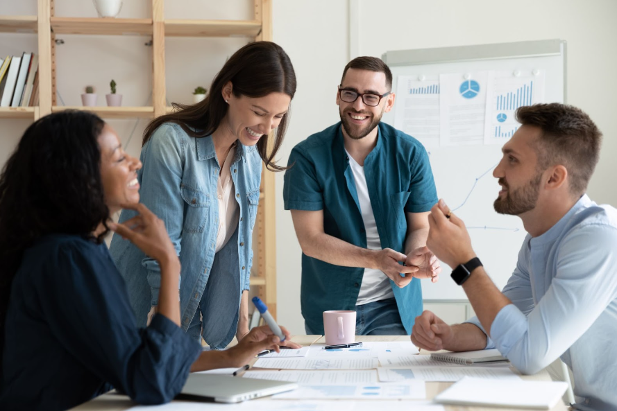 mix-of-professionals-talking-with-each-other