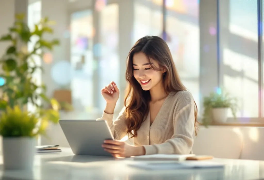 customer looking at computer happy because of personalized email marketing efforts