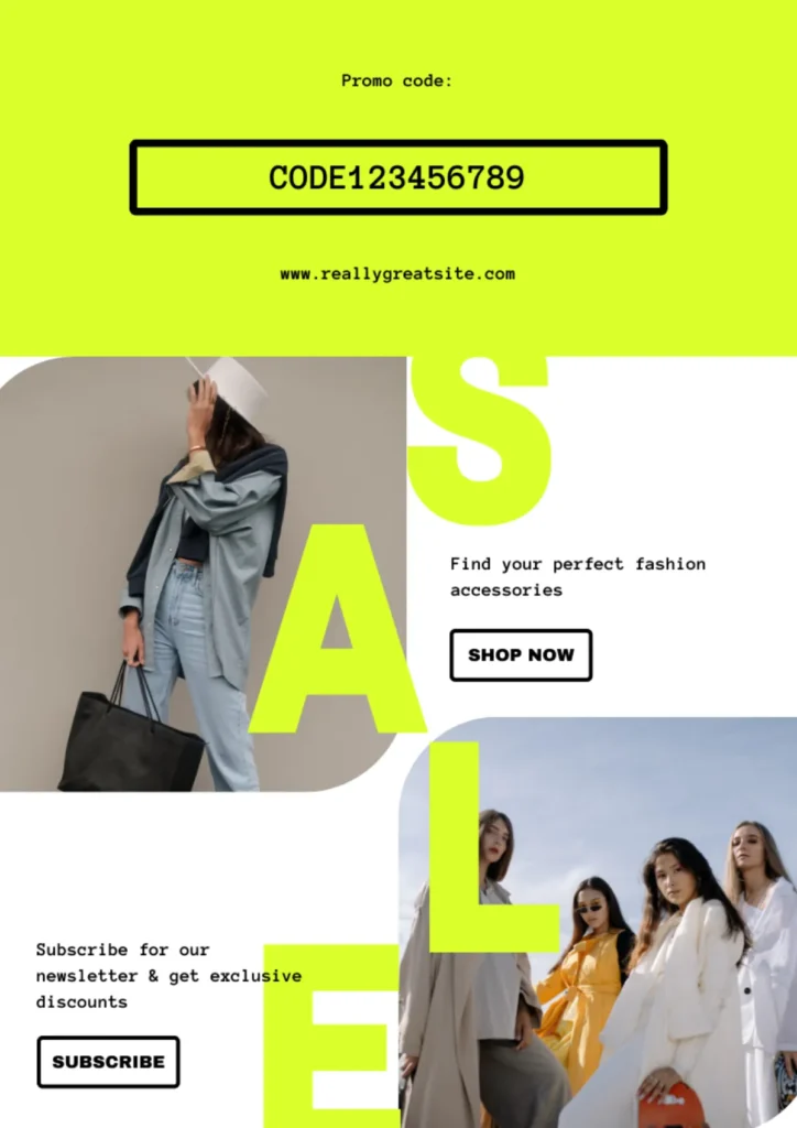 bold typography and graphics in email template