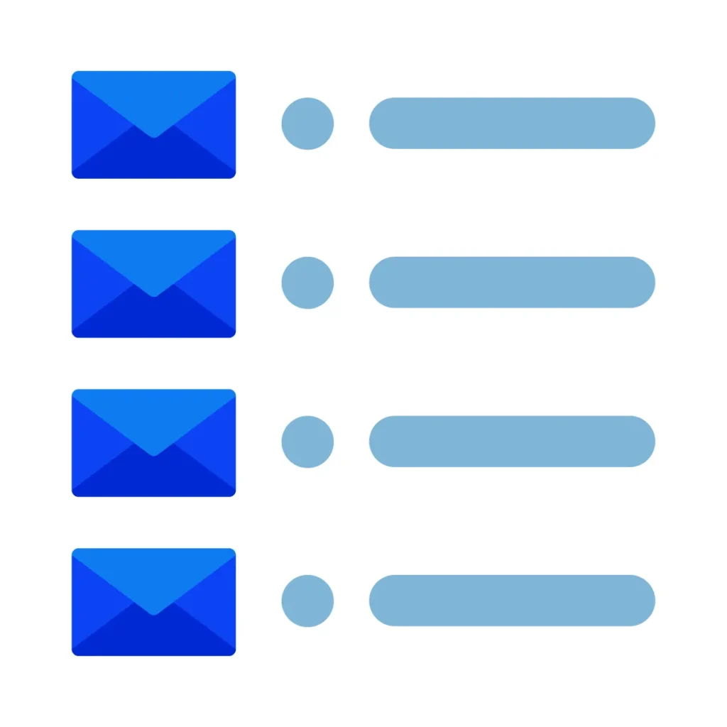 An email graphic that is blue email